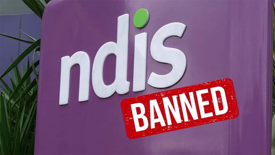 Banned sign on NDIS logo