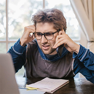 Person staring at their computer screen
