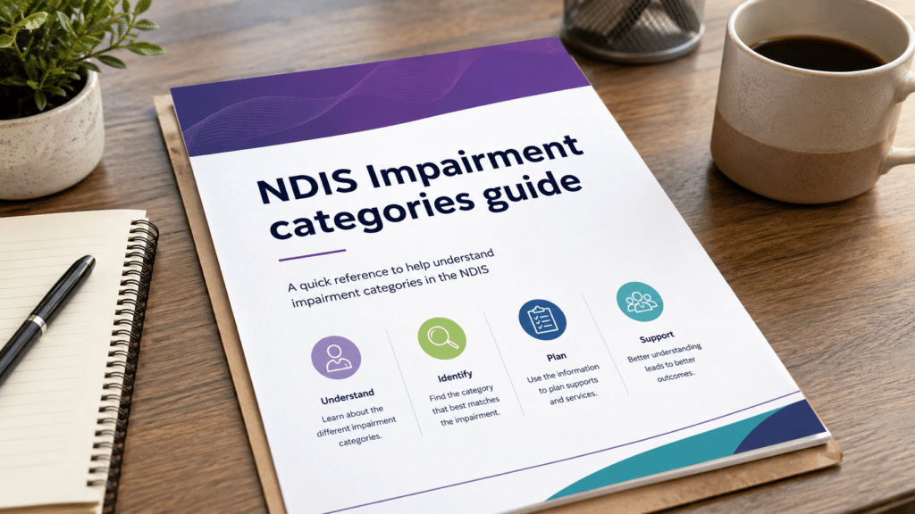 a document saying Impairment categories guide sample image